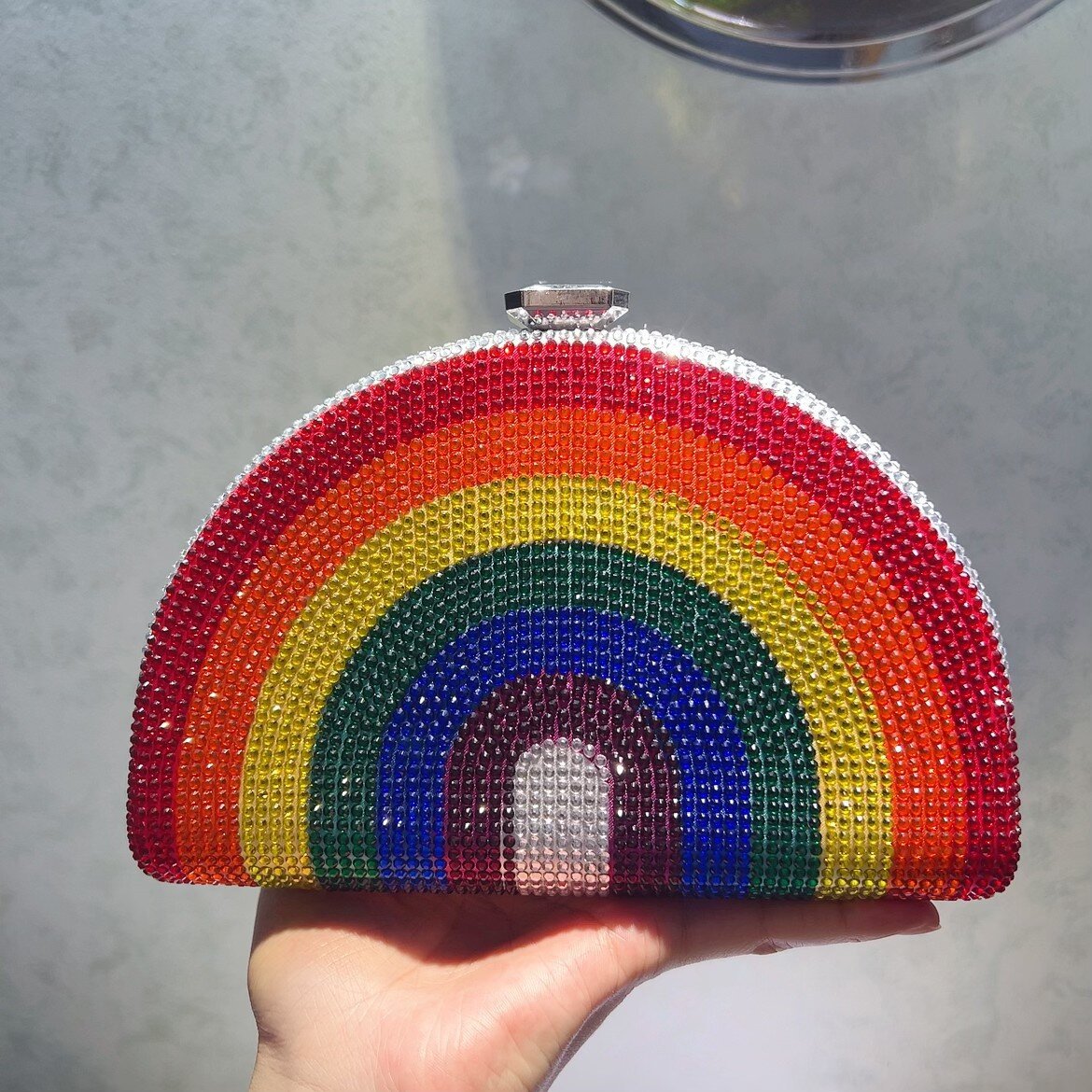Women Bags Offers - Вечерние клатчи с кристаллами радужного цвета,