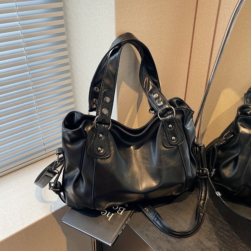 Women Bags For Airport - Винтажная кожаная сумка большой вместимости с