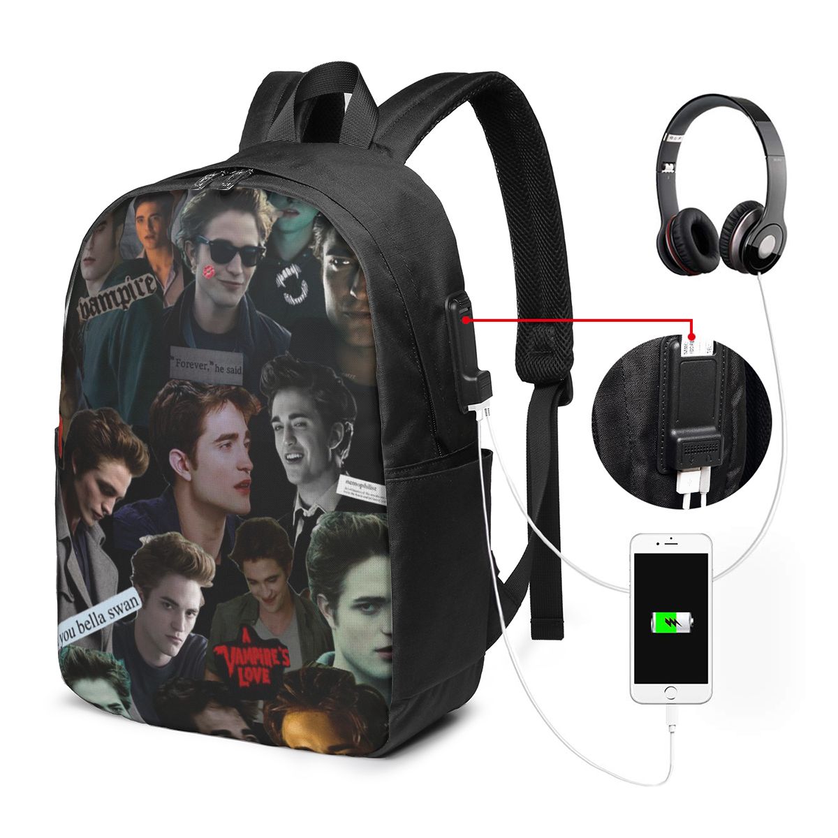 Women Bags For Laptop - Рюкзак Edward Cullen Twilight, дорожная сумка