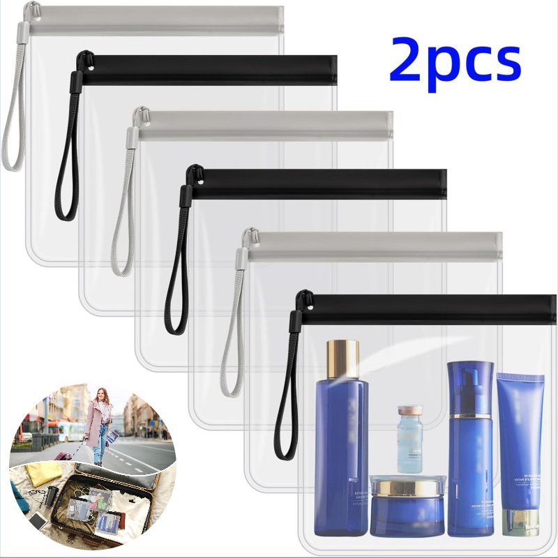 Women Bags For Airport - 2 шт. прозрачных водонепроницаемых дорожных косметичек