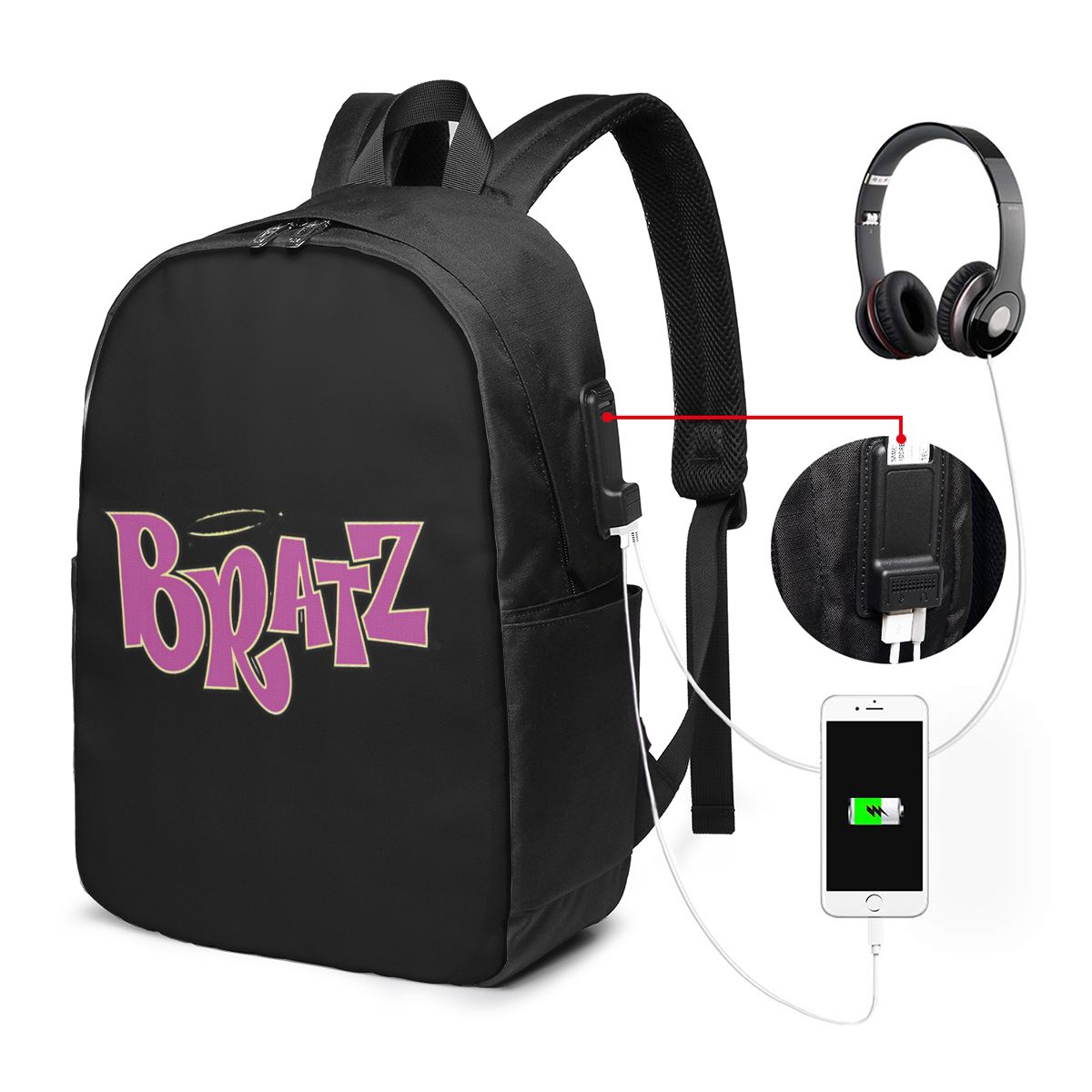 Women Bags For Laptop - Рюкзак с логотипом Bratz, дорожная сумка