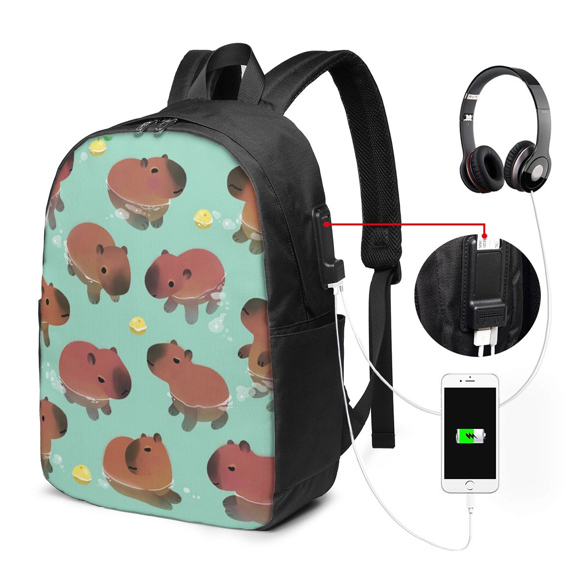 Рюкзак с рисунком капибары, до – обзор и цена Women Bags For Laptop