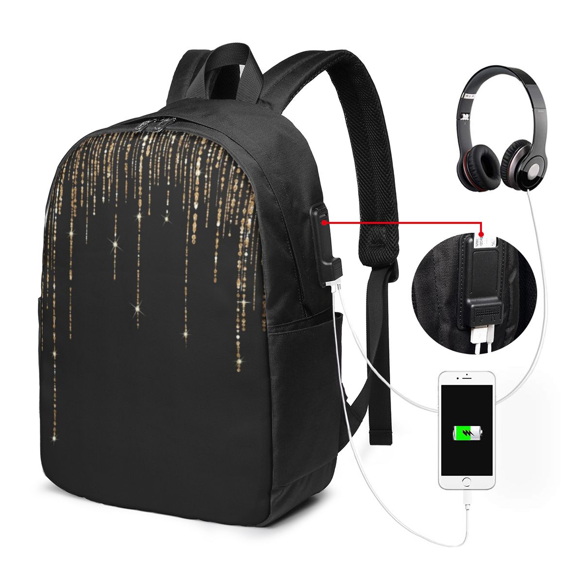 Черный и золотой рюкзак с блес – обзор и цена Women Bags For Laptop