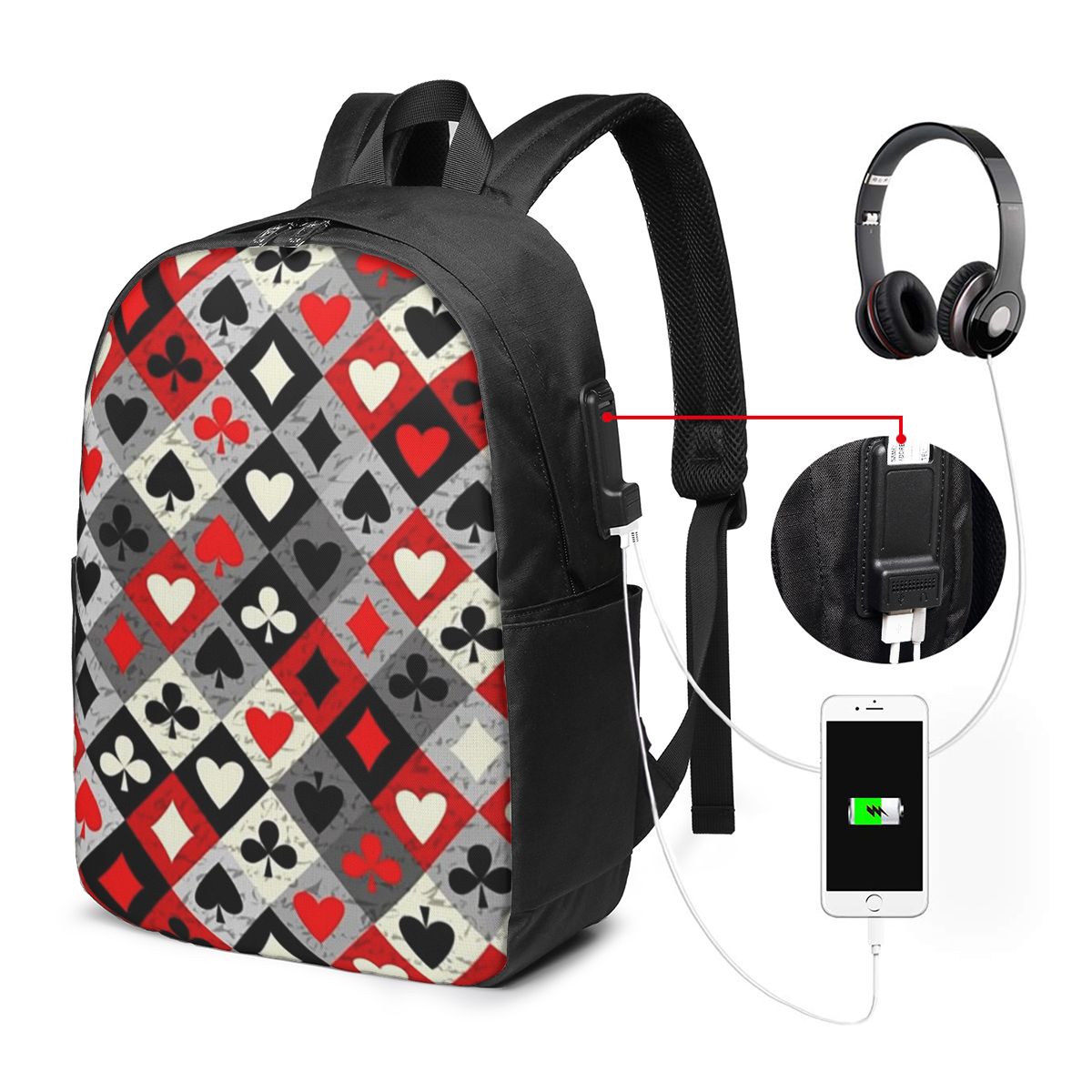 Рюкзак с принтом игральных кар – обзор и цена Women Bags For Laptop