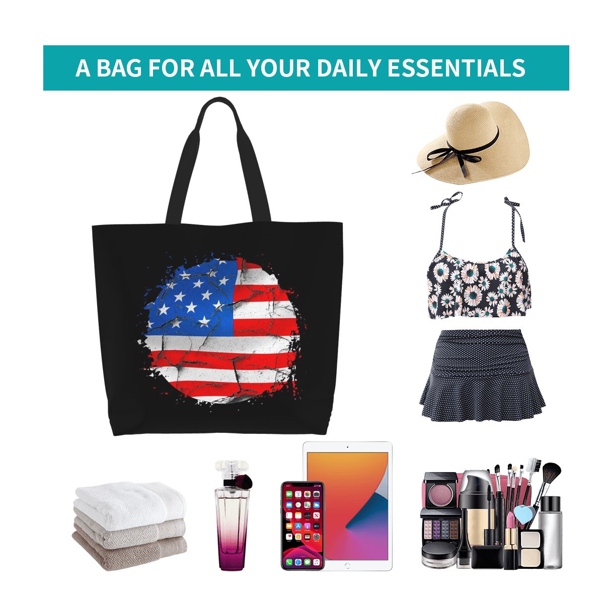 Сумка-шоппер с американским фл – обзор и цена Women Bags Usa